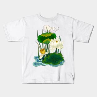 Minhwa: Cloud on the Lotus White (Korean traditional/folk art) Kids T-Shirt